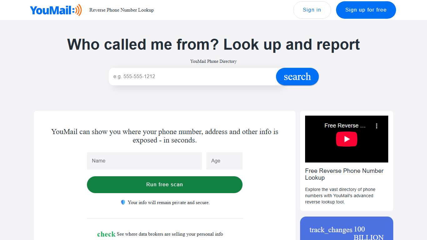 Free Reverse Phone Number Lookup and Phone Number Search | YouMail