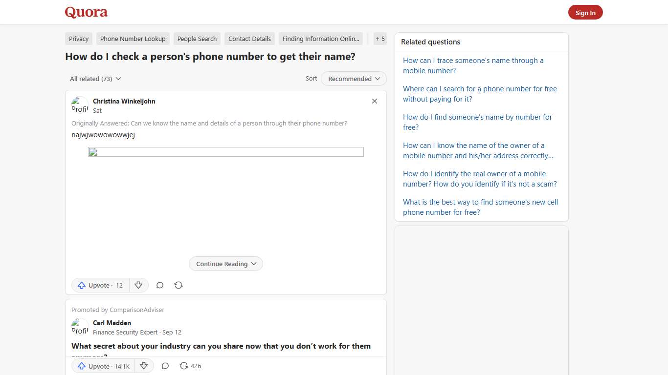 How to check a person's phone number to get their name - Quora